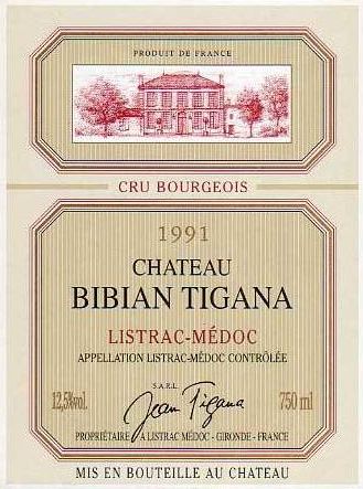 Etiquette château Bibian-Tigana